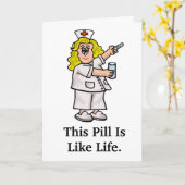 Funny Get Well bald Nuron mit Big Pill Card Karte (Gelbe Blume)