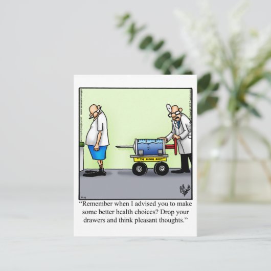 Funny Get Well bald Postcard Postkarte (Stehend Vorderseite)