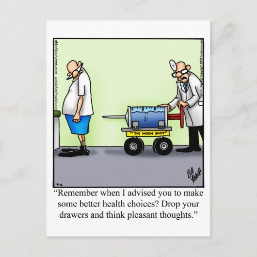 Funny Get Well bald Postcard Postkarte (Vorderseite)