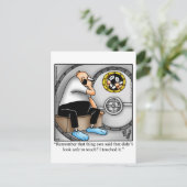 Funny Get Well bald Postcard Postkarte (Stehend Vorderseite)