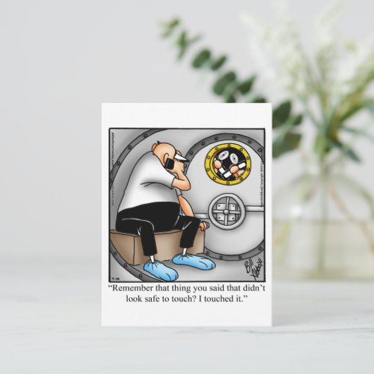 Funny Get Well bald Postcard Postkarte (Stehend Vorderseite)