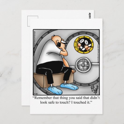 Funny Get Well bald Postcard Postkarte (Vorne/Hinten)