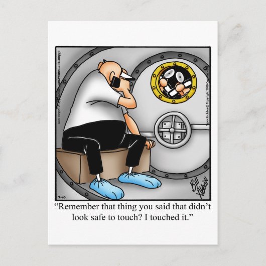 Funny Get Well bald Postcard Postkarte (Vorderseite)
