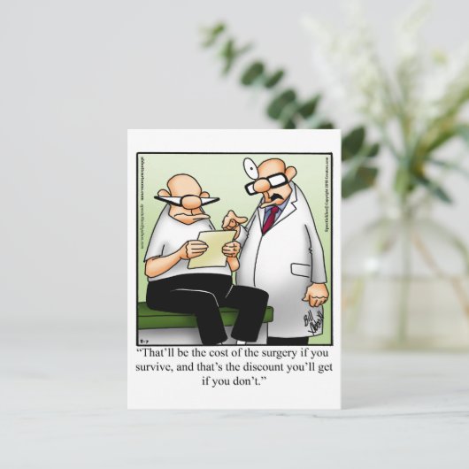 Funny Get Well bald Postcard Postkarte (Stehend Vorderseite)