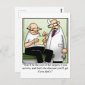 Funny Get Well bald Postcard Postkarte (Vorne/Hinten)