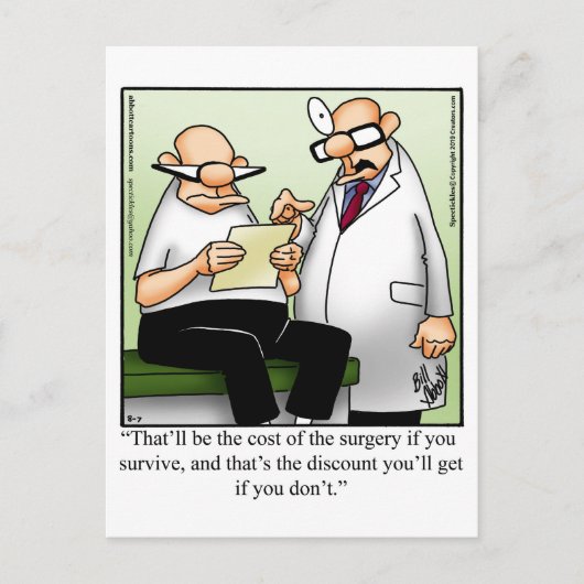 Funny Get Well bald Postcard Postkarte (Vorderseite)