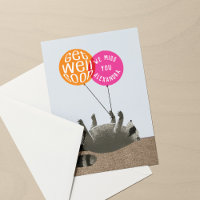 Funny Get Well bald Raccoon Balloons