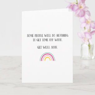 Funny Get Well bald Rainbow Karte