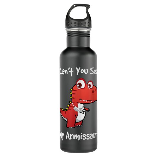 Funny Get Well Broken Arm Gift Dinosaur with a Cas Edelstahlflasche (Vorderseite)