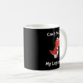 Funny Get Well Broken Leg Geschenk Dinosaurier mit Kaffeetasse (VorderseiteRechts)