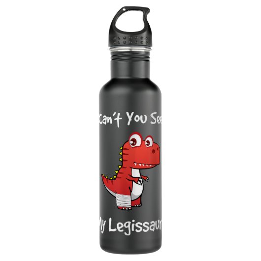 Funny Get Well Broken Leg Gift Dinosaur with a Cas Edelstahlflasche (Vorderseite)