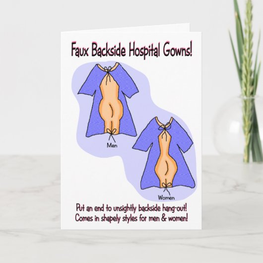 Funny Get Well Card: Hospital Gown Spaß Karte (Vorderseite)