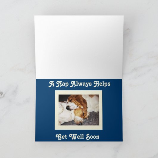 Funny "Get Well" Card mit Niedlichem Basset Hound Karte (Innenseite)