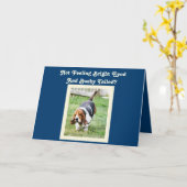 Funny "Get Well" Card mit Niedlichem Basset Hound  Karte (Gelbe Blume)