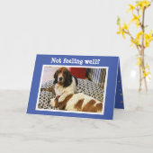 Funny "Get Well" Card mit Niedlichen Basset Hounds Karte (Gelbe Blume)