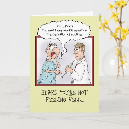 Funny Get Well Cards: Routine Shot Karte (Gelbe Blume)