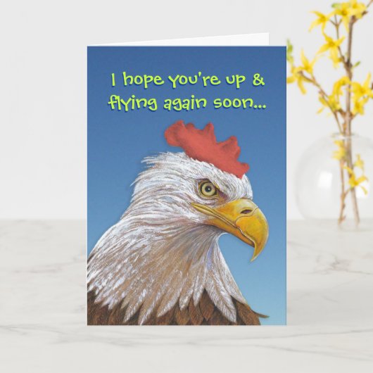 Funny Get Well: Chicken Soup Karte (Gelbe Blume)