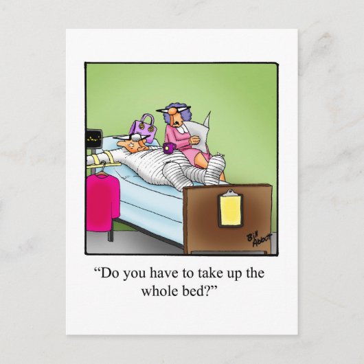 Funny Get Well for Husband Postcard Postkarte (Vorderseite)
