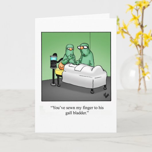 Funny Get Well Greycard Karte (Gelbe Blume)