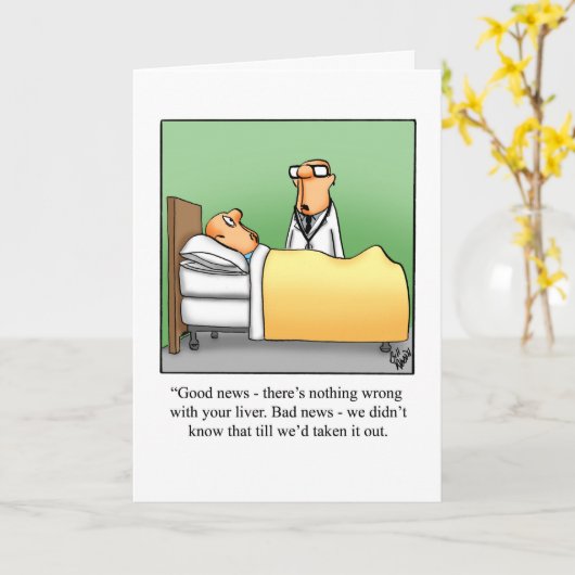 Funny Get Well Greycard Karte (Gelbe Blume)