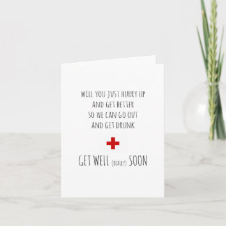 Funny Get Well Note Card - Get Well Card Karte