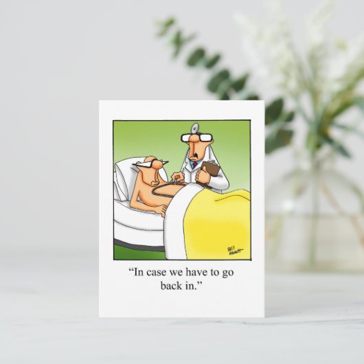 Funny Get Well Operation Postcard Postkarte (Stehend Vorderseite)