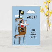 Funny Get Well Pirate for Boss Coworker Colleague Karte (Gelbe Blume)