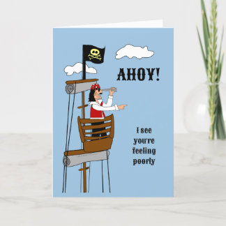 Funny Get Well Pirate for Boss Coworker Colleague Karte