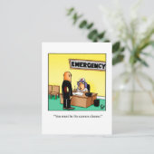 Funny Get Well Postcard "Cannon Cleaner" Postkarte (Stehend Vorderseite)