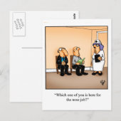 Funny Get Well Postcard "Nose Job" Postkarte (Vorne/Hinten)