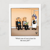 Funny Get Well Postcard "Nose Job" Postkarte (Vorderseite)