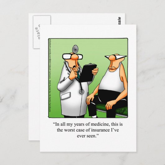 Funny Get Well Postcard Postkarte (Vorne/Hinten)