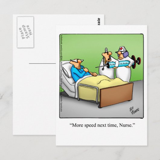 Funny Get Well Postcard Postkarte (Vorne/Hinten)