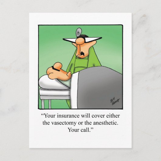 Funny Get Well Postcard Postkarte (Vorderseite)