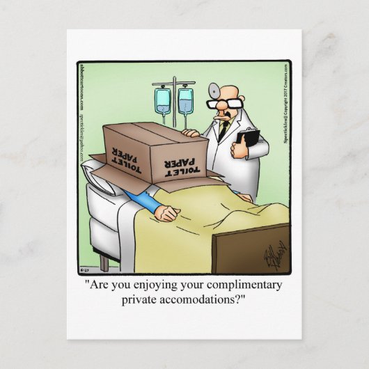Funny Get Well Postcard Postkarte (Vorderseite)