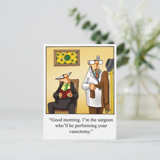 Funny Get Well Postcard Postkarte (Stehend Vorderseite)