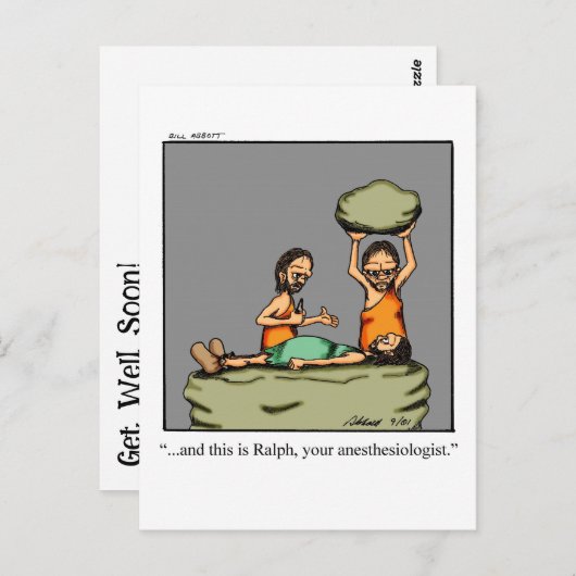 Funny Get Well Postcard Postkarte (Vorne/Hinten)