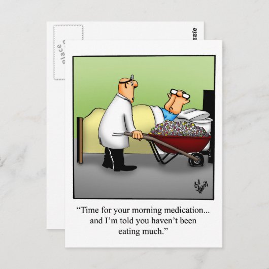 Funny Get Well Postcard Postkarte (Vorne/Hinten)