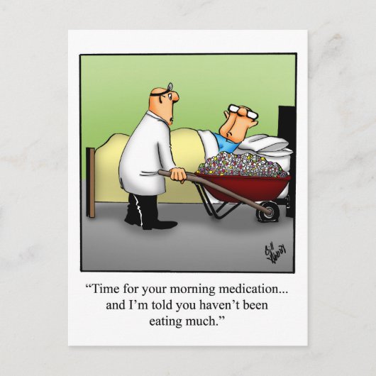Funny Get Well Postcard Postkarte (Vorderseite)