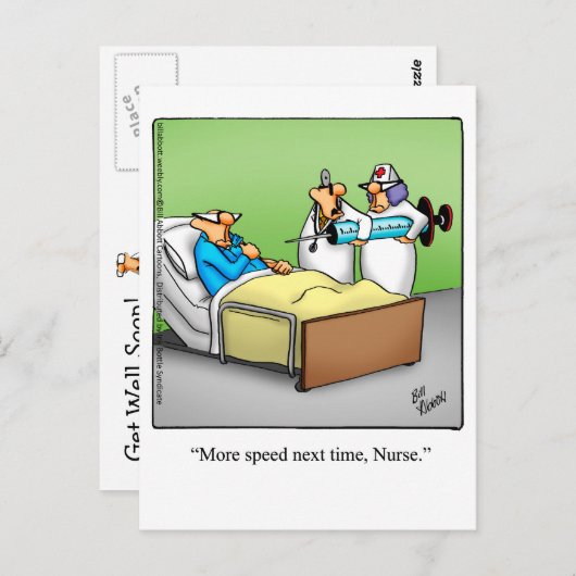 Funny Get Well Postcard Postkarte (Vorne/Hinten)