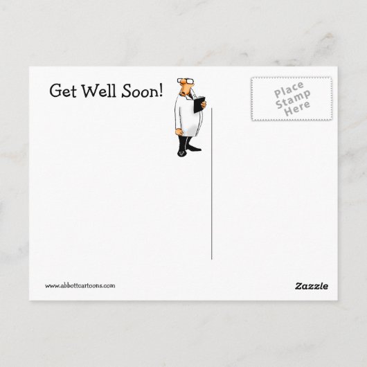 Funny Get Well Postcard Postkarte (Rückseite)