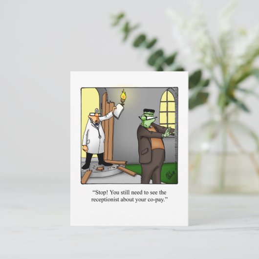 Funny Get Well Postcard Postkarte (Stehend Vorderseite)