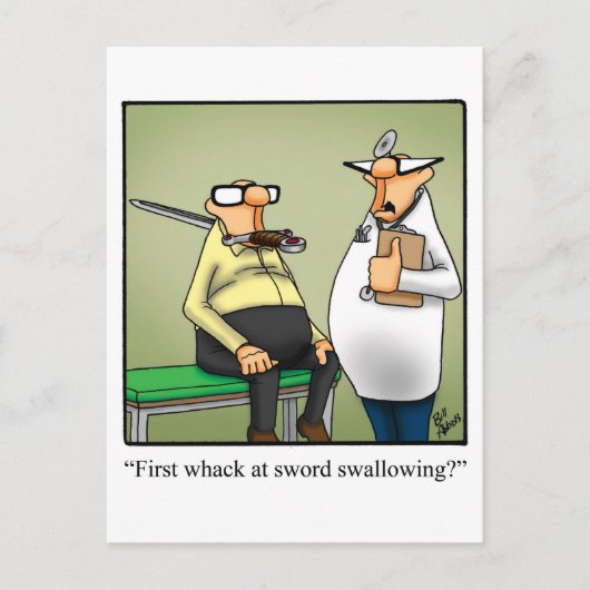 Funny Get Well Postcard Postkarte (Vorderseite)