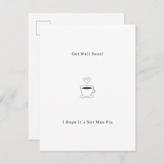 Funny Get Well Soon Man Flu Card kaart Postkarte (Vorne/Hinten)
