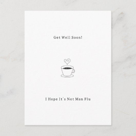 Funny Get Well Soon Man Flu Card kaart Postkarte (Vorderseite)