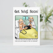 Funny Get Well Spaß Grußkarte (Stehend Vorderseite)