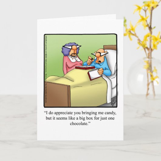 Funny Get Well Spaß Grußkarte Karte (Gelbe Blume)