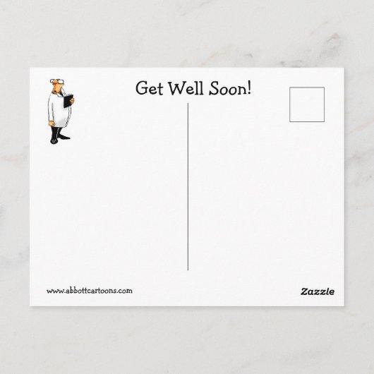 Funny Get Well Spaß Postcard Postkarte (Rückseite)