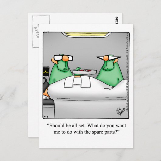 Funny Get Well Spaß Postcard Postkarte (Vorne/Hinten)