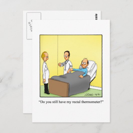 Funny Get Well Spaß Postcard Postkarte (Vorne/Hinten)